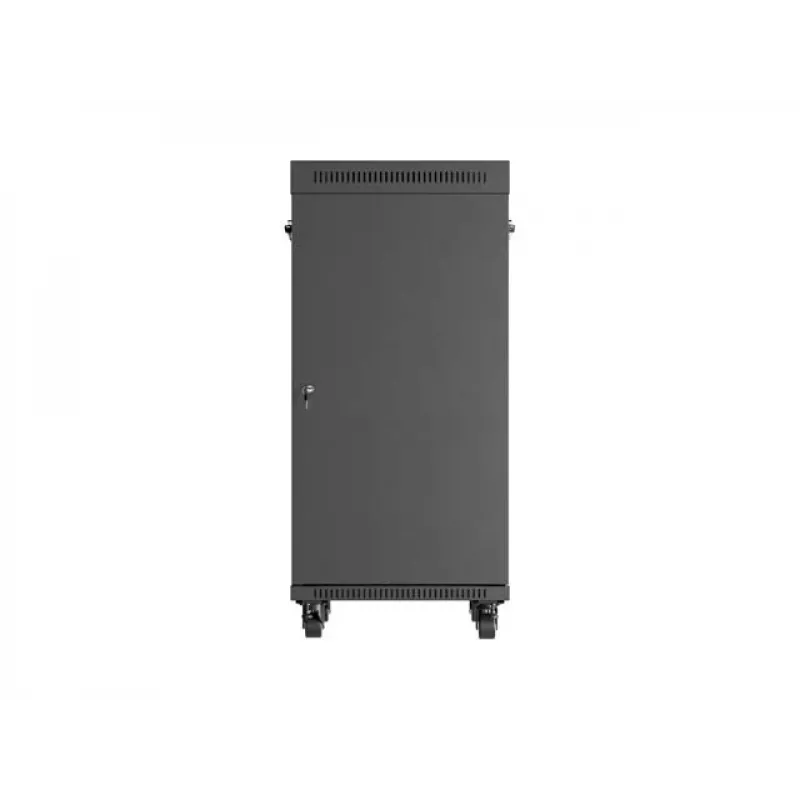 Tinklo spintos stovas LANBERG 19 colių 24U 600x800 mm juodas su stiklinėmis durimis ir LCD išpjova (Flat Pack) v2