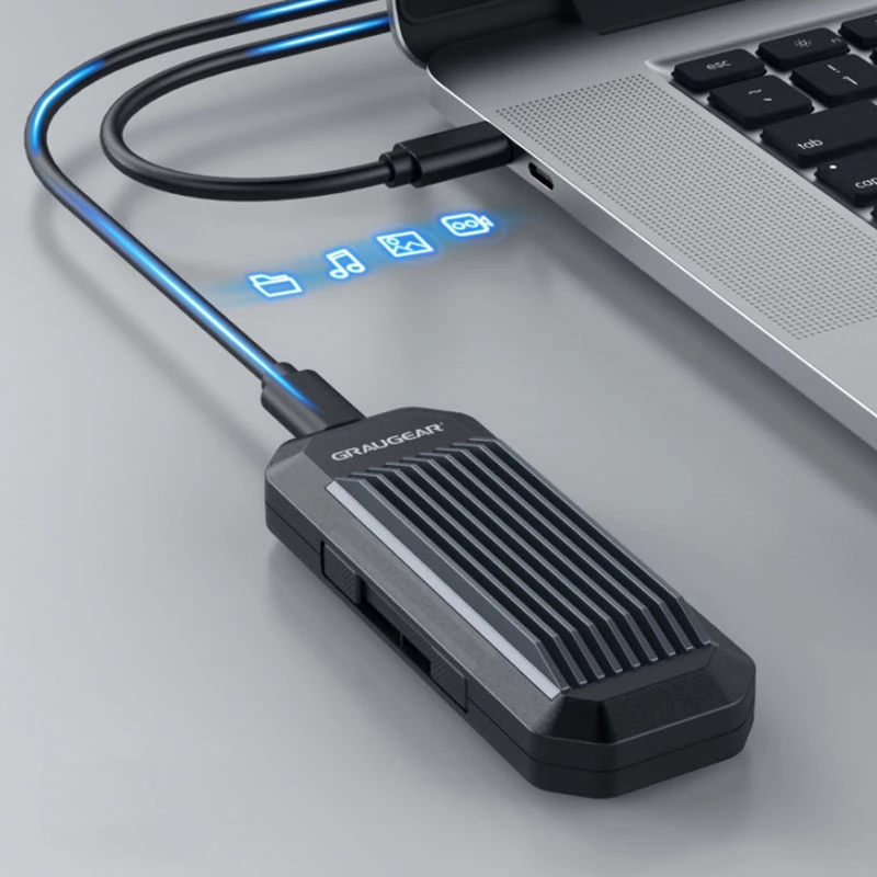SSD korpusas GRAUGEAR G-M202-AC-10G Black M.2