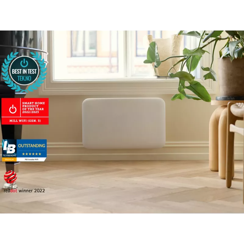Mill Invisible Smart WiFi Šildytuvas PA700WIFI4 700 W, iki 12 m², Baltas, IPX4