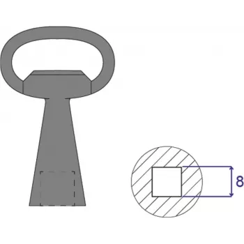 Rakto raktas SCHROFF 4KANT 8MM spintelei/komponentams, modelis 60114365