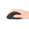 Manhattan ergonominė belaidė pelė, dešiniarankiams, reguliuojama 800/1200/1600 dpi, 2,4 GHz (iki 10 m), šeši mygtukai su slinkimo ratuku, kombinuotas USB-A ir USB-C imtuvas, juoda, AA baterija (įtraukta), trejų metų garantija