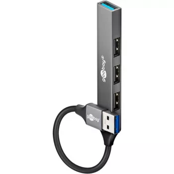 Goobay USB Hub 74456 USB-A 4 prievadai 5000 Mbit/s Šviesiai pilka
