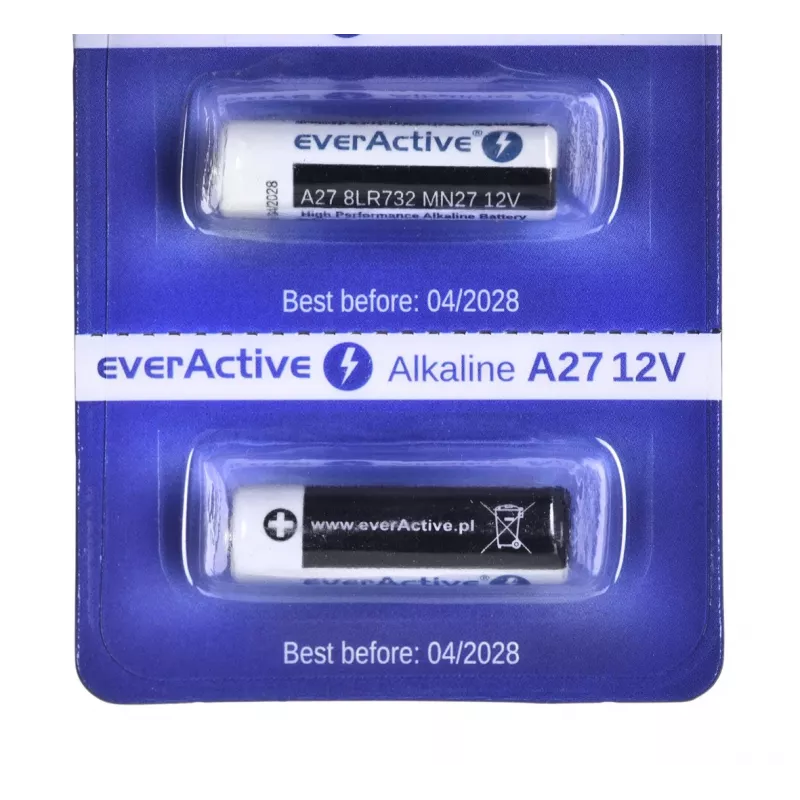 Įkraunamas baterijų rinkinys everActive 27A5BL, šarminis 12 V, cilindrinis, 5 vnt., 27,3 × 7,62 mm
