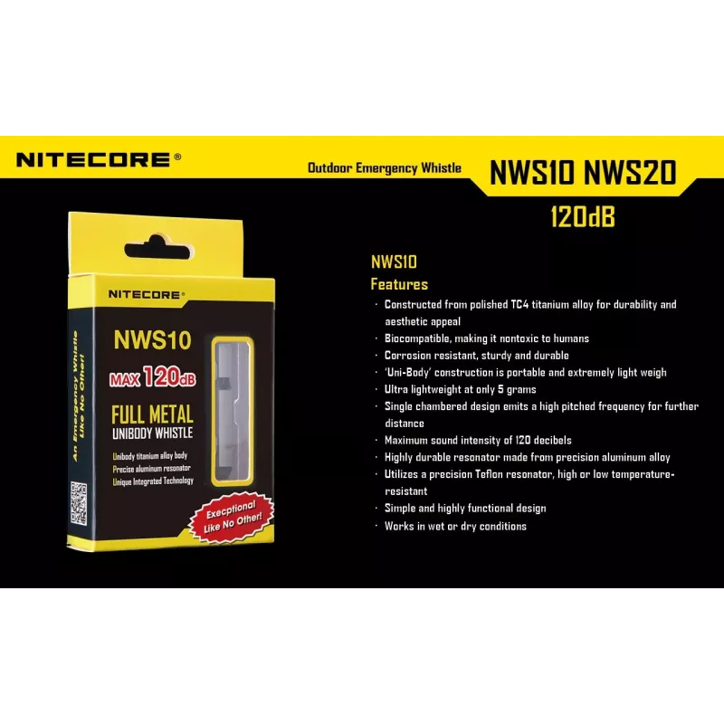 Švilpukas avarinis Nitecore NWS10 120 dB