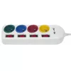 Maitinimo blokas MACLEAN MCE229W — 4 lizdai, 2× USB, 1,5 m laidas, F tipo, 10 A, baltas