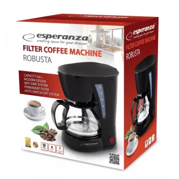 Lašelinis kavos virimo aparatas ESPERANZA EKC006, 0,6 L vandens talpa, 650 W, juodas