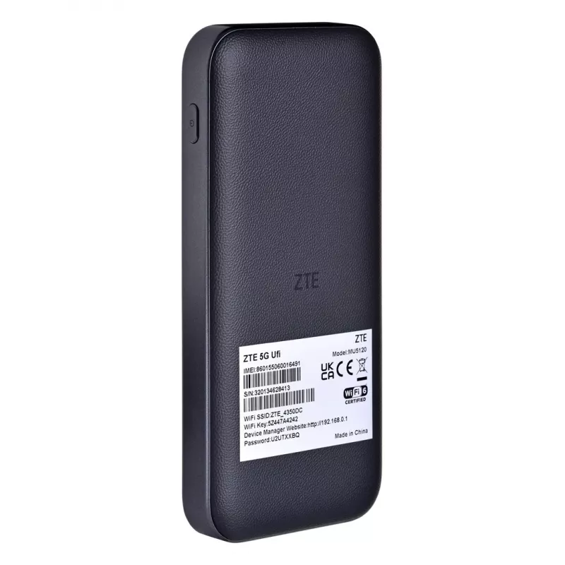 Celiulinis modemas ZTE MU5120 5G – jutiklinis ekranas, 9800 mAh baterija, Qualcomm SDX62, dviejų juostų Wi‑Fi, iki 64 įrenginių