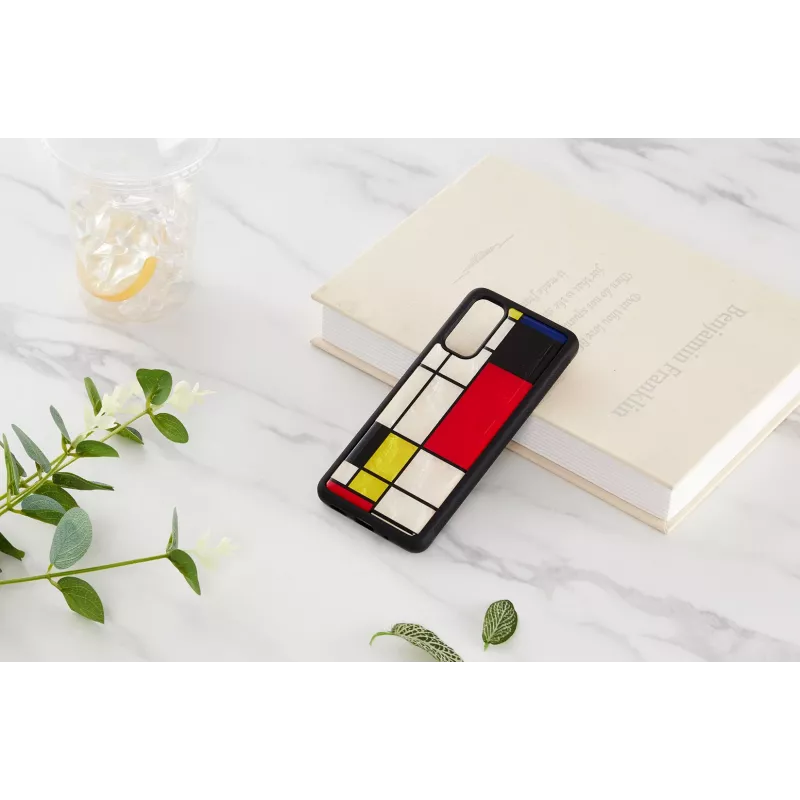 Apsauginis dėklas iKins Samsung Galaxy S20, juodas Mondrian dizainas
