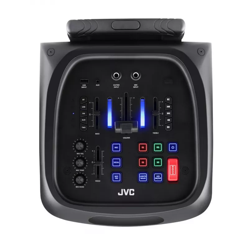 Kolonėlė vakarėliams JVC XS-EP514B – stereo nešiojama kolonėlė, 150W RMS, Bluetooth 5.0, TWS, 4000mAh baterija, karaoke, FM, juoda