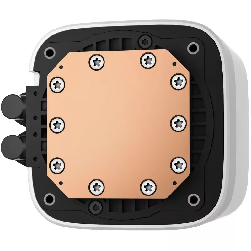 Vandens aušintuvas „all-in-one“ DeepCool LE360 WH V2 12 cm Baltas — 360 mm radiatorius, 3x120 mm ventiliatoriai, LGA 1851 palaikymas