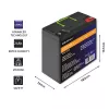 Qoltec 53702 LiFePO4 ličio geležies fosfato baterija | 12,8V | 24Ah | 307,2Wh | BMS