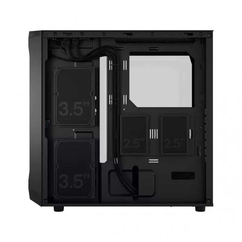 Fractal Design Focus 2 RGB korpusas su grūdinto stiklo šonine sienele, vidutinis bokštas ATX, juodas