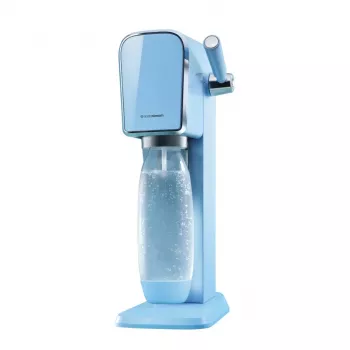 Sodos gaminimo aparatas SODASTREAM Art Blue Steel – 1 L plastikinis butelis, 60 L karbonatorius, 173×245×430 mm