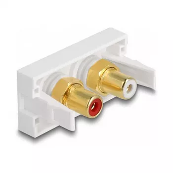 DeLOCK Easy 45 kištukinis lizdas 2 x RCA baltas ABS
