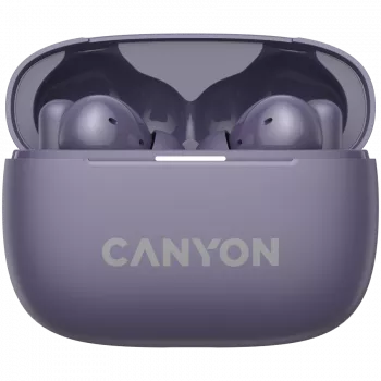 Canyon CNS-TWS10PL Ausinės ir Mikrofonas Tikras Belaidis Stereo (TWS) Į ausis Skambučiai/Muzika/Sportas/Kasdienis naudojimas USB Type-C Bluetooth Violetinė (CNS-TWS10PL)