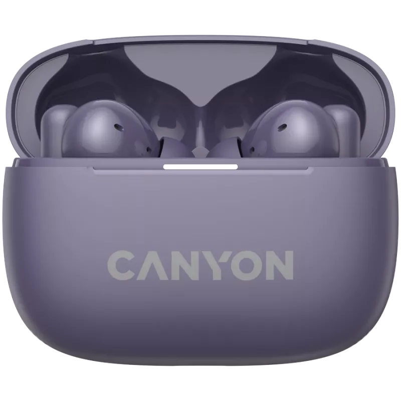 Canyon CNS-TWS10PL Ausinės ir Mikrofonas Tikras Belaidis Stereo (TWS) Į ausis Skambučiai/Muzika/Sportas/Kasdienis naudojimas USB Type-C Bluetooth Violetinė (CNS-TWS10PL)