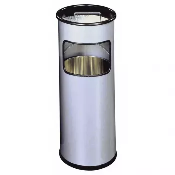 Durable 333023 17 L apvali metalinė šiukšliadėžė su pelenine sidabrinė