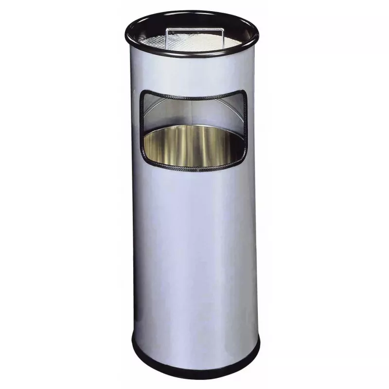 Durable 333023 17 L apvali metalinė šiukšliadėžė su pelenine sidabrinė