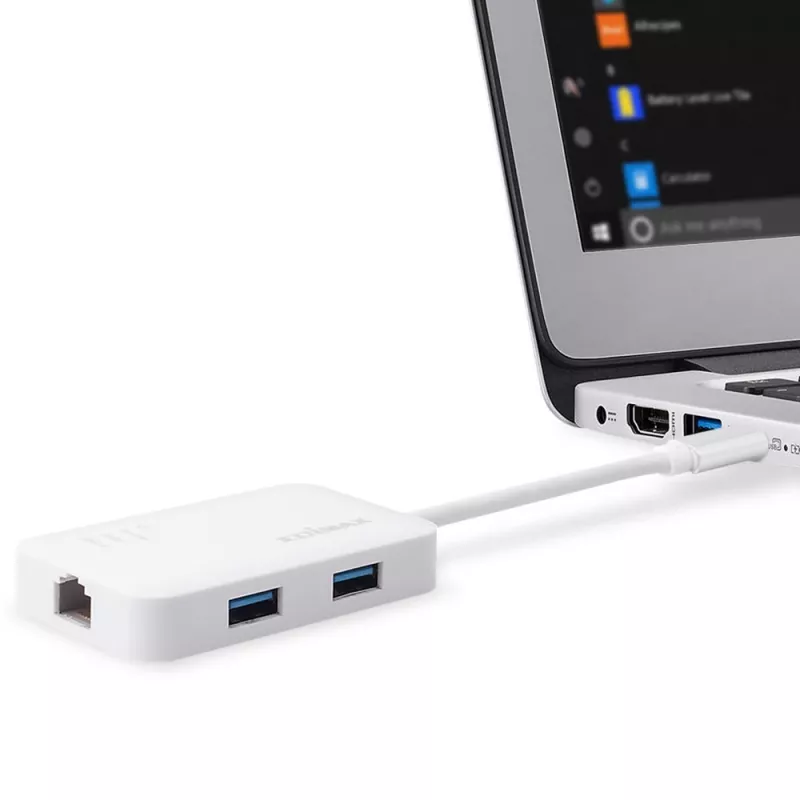 Edimax EU-4308 USB-C šakotuvas, 3x USB 3.0 + Gigabit Ethernet