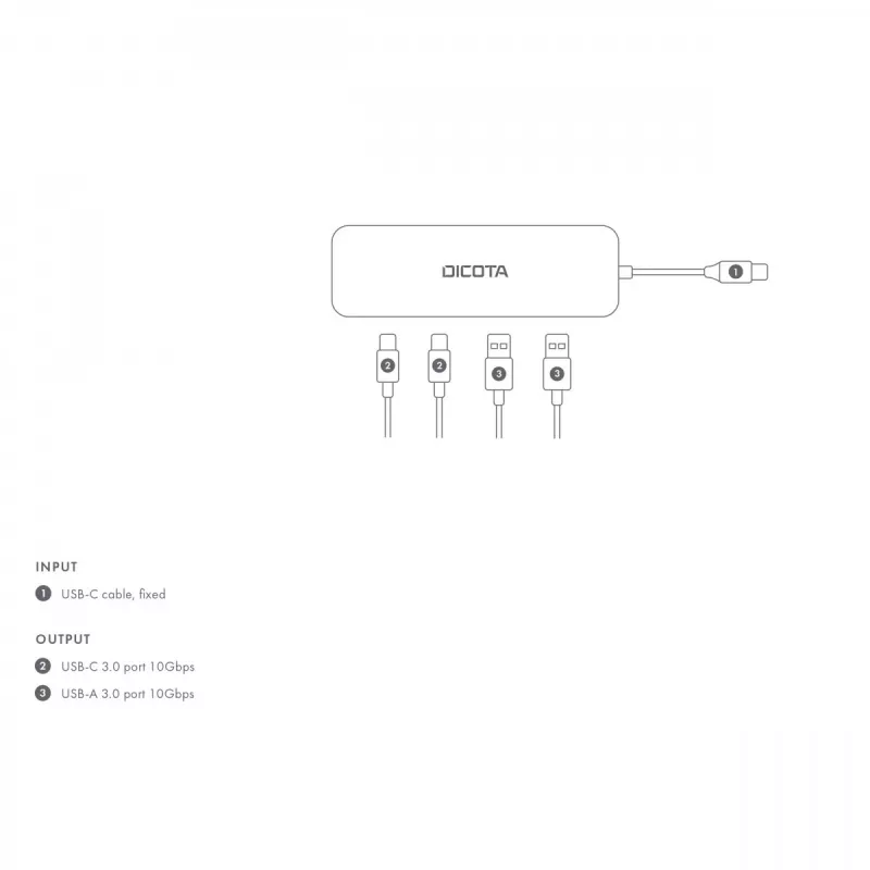 USB Type-C stotelė DICOTA D32061 10000 Mbit/s sidabrinė