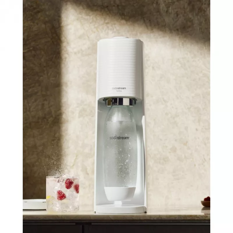 SodaStream gazuoto vandens aparatas Terra Megapack QC baltas su 3 buteliais (2270213)