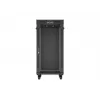 Tinklo spintos stovas LANBERG 19 colių 24U 600x800 mm juodas su stiklinėmis durimis ir LCD išpjova (Flat Pack) v2