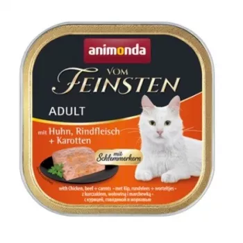 ANIMONDA Vom Feinsten Adult Chicken, beef and carrots - šlapias kačių maistas - 100 g