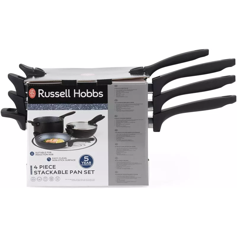 Puodų rinkinys Russell Hobbs RH01840EU7 – 4 dalių sukraunamas metalinis marmurinis
