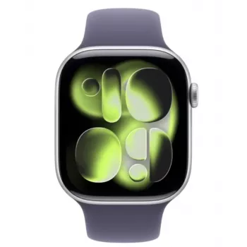 Apple Watch Series 11 GPS + Cellular 42mm sidabrinis aliuminio korpusas su Purple Fog Sport apyranke - M/L