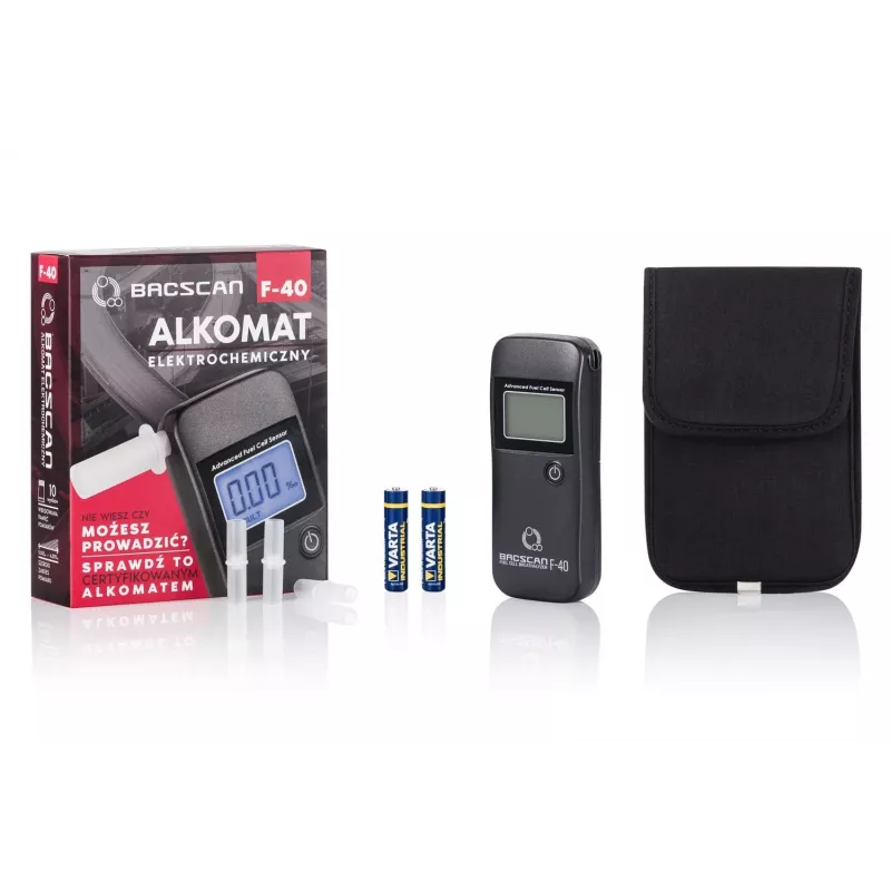 Alkometris BACscan F-40, bekontaktis, BAC 0–4 %, 1 % tikslumas, 20 s įšilimas, LCD, AAA baterija ×2