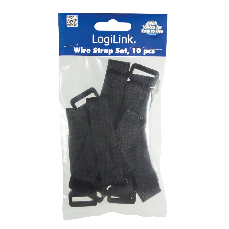 Kabelių raiščiai LOGILINK KAB0056 nailoniniai 150 mm juodi, pakuotė 10 vnt.