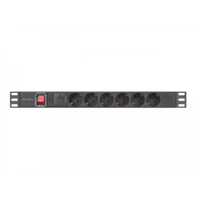 Lanberg PDU-05F-0200-BK maitinimo paskirstymo blokas (PDU) 5 AC lizdai 1U juodas
