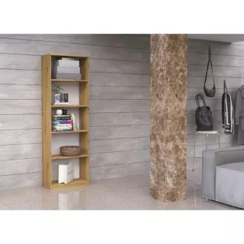 Biuro spinta su lentynomis Topeshop R40 ARTISAN, ąžuolo spalva, 5 lentynos, 400×300×1820 mm, medžio drožlių plokštė