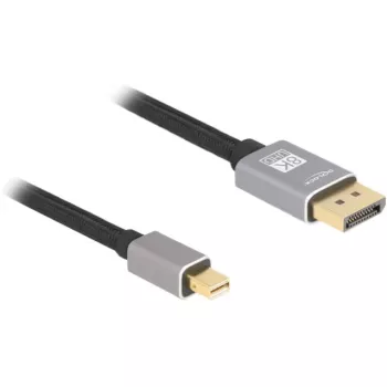 Delock - DisplayPort kabelis - Mini DisplayPort (M) į DisplayPort (M) - DisplayPort 1.4 - 3,0 m - Palaiko 8K 60 Hz - Juoda, Pilka (81093)