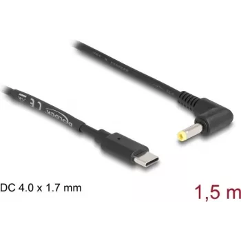 DeLOCK USB Type-C maitinimo laidas prie DC 4,0 x 1,7 mm vyriškas kampuotas 1,5 m