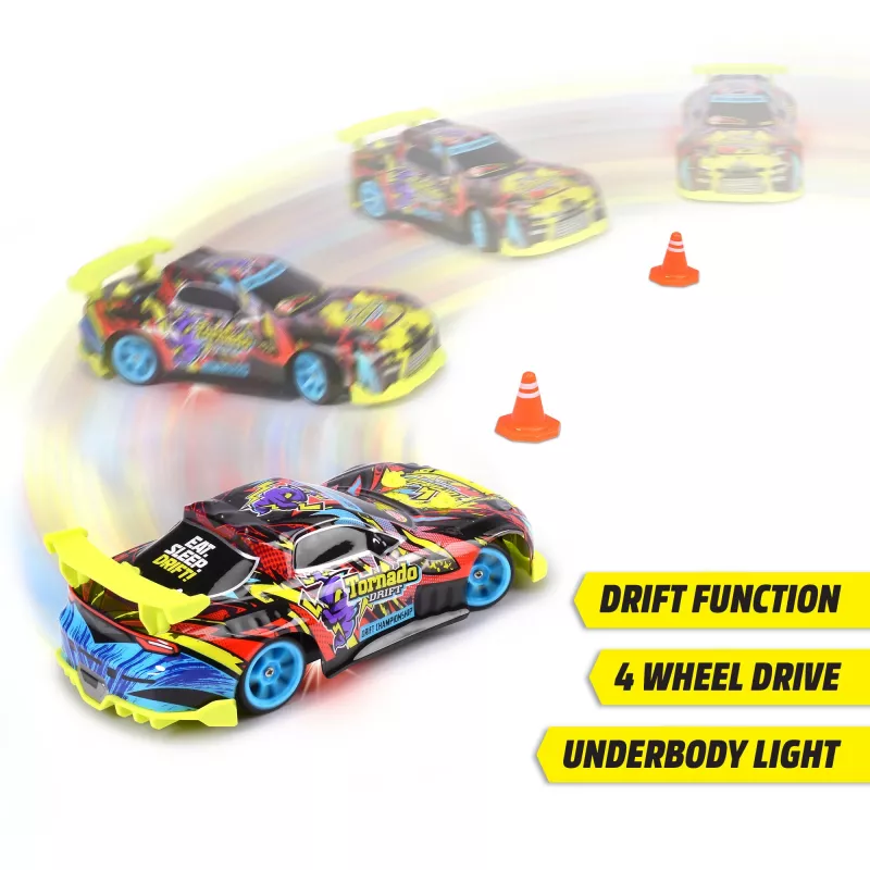 Radijo bangomis valdomas automobilis Dickie Tornado Drift RTR 2.4 GHz – paruoštas važiuoti drifto modelis