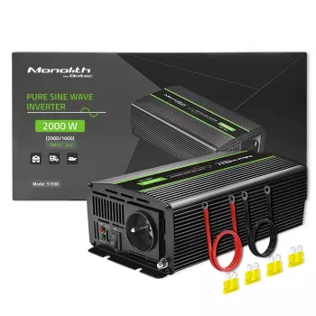 Automobilinis keitiklis Qoltec Monolith 2000 W juodas 24 V
