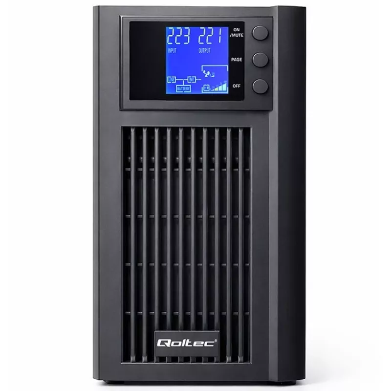 UPS QOLTEC Pure Sine Wave 3kVA 2400W su AVR ir LCD ekranu