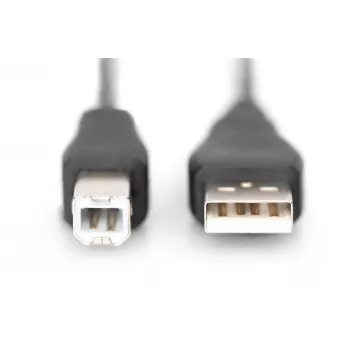 Assmann USB jungiamasis laidas A tipo (vyriškas) - B tipo (vyriškas), 1,8 m, USB 2.0, UL, juodas (AK-300102-018-S)
