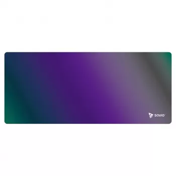 Žaidimų pelės kilimėlis SAVIO Super Speed L Prism Edition — 700×300×3 mm, violetinis, susiūti kraštai, neslystantis pagrindas