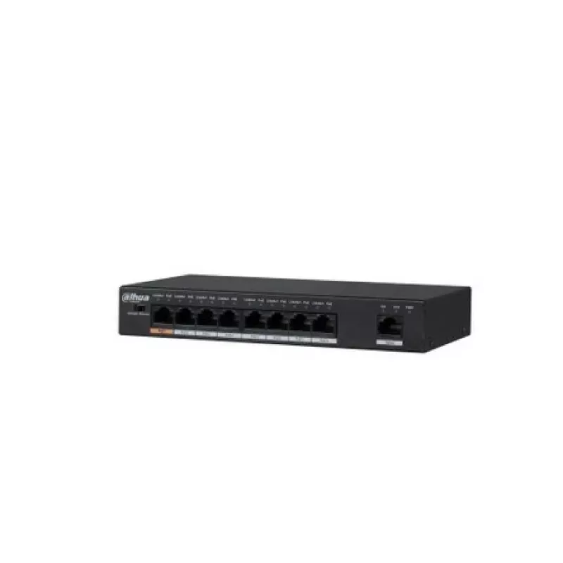 Dahua Technology PFS3009-8ET-96 nevaldomas L2 Fast Ethernet (10/100) Power over Ethernet (PoE) jungiklis, juodas