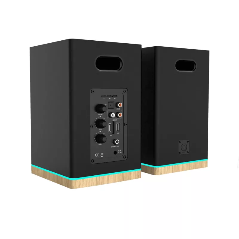 Lentyniniai garsiakalbiai Teac BS-60BK LED Juodi – Bluetooth, 2×90 W, RCA, USB, optinis, basrefleksinis, nuotolinio valdymo pultas