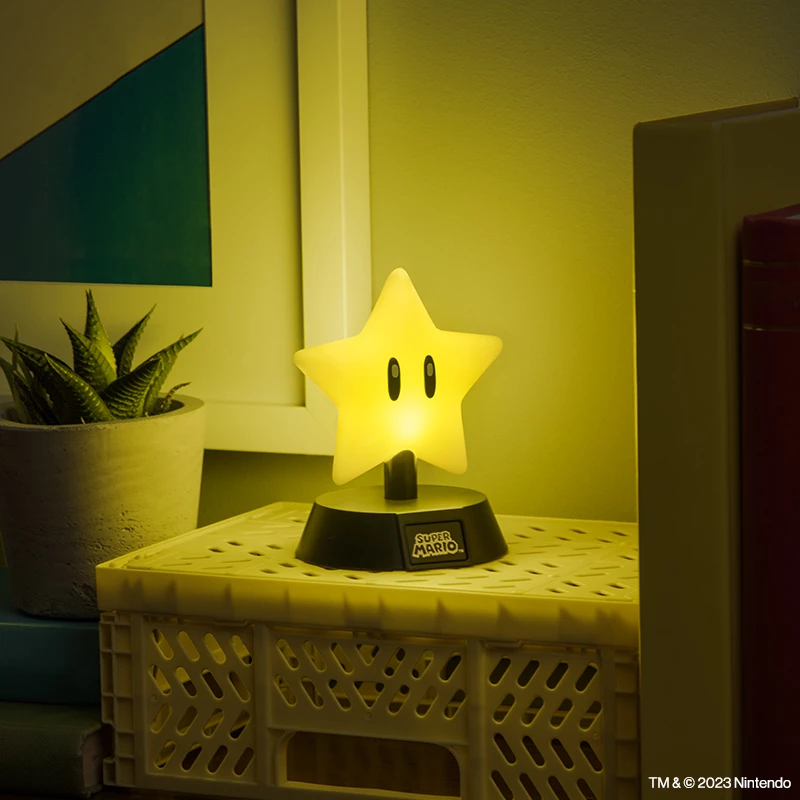 Stalinė lempa Paladone Super Mario Super Star Icon Light – dekoratyvinis LED naktinis šviestuvas
