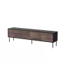 TV spintelė Cama Meble CORTINA 4D 200x40x55 cm, juodas viršus, riešutmedžio fasadai