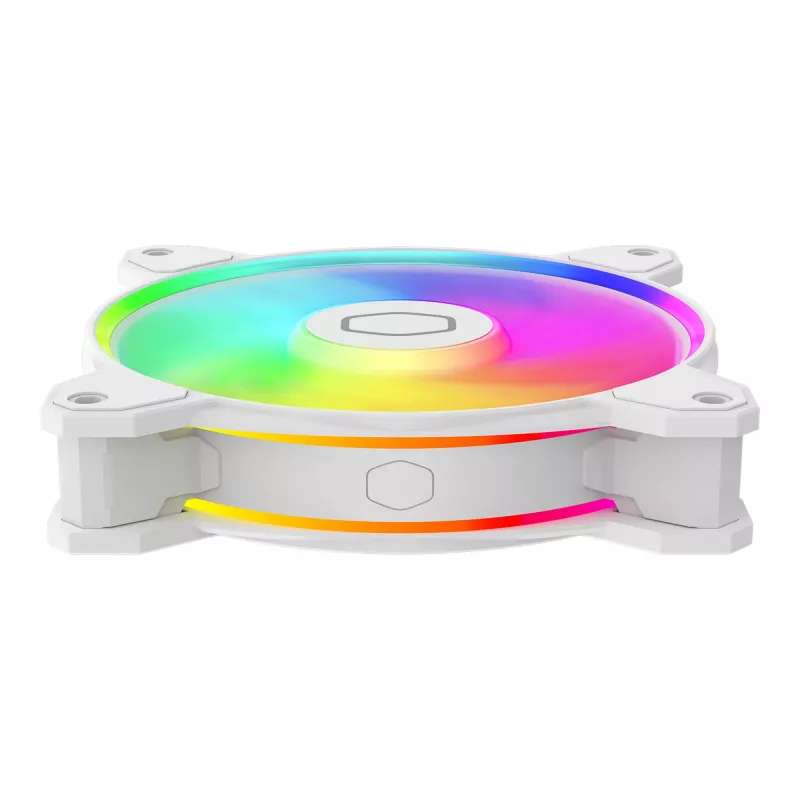 Cooler Master MasterFan MF120 Halo2 White Edition MFL-B2DW-21NP2-R2 120 mm ARGB ventiliatorius kompiuterio korpusui, 27 dB, 51,88 CFM, baltas