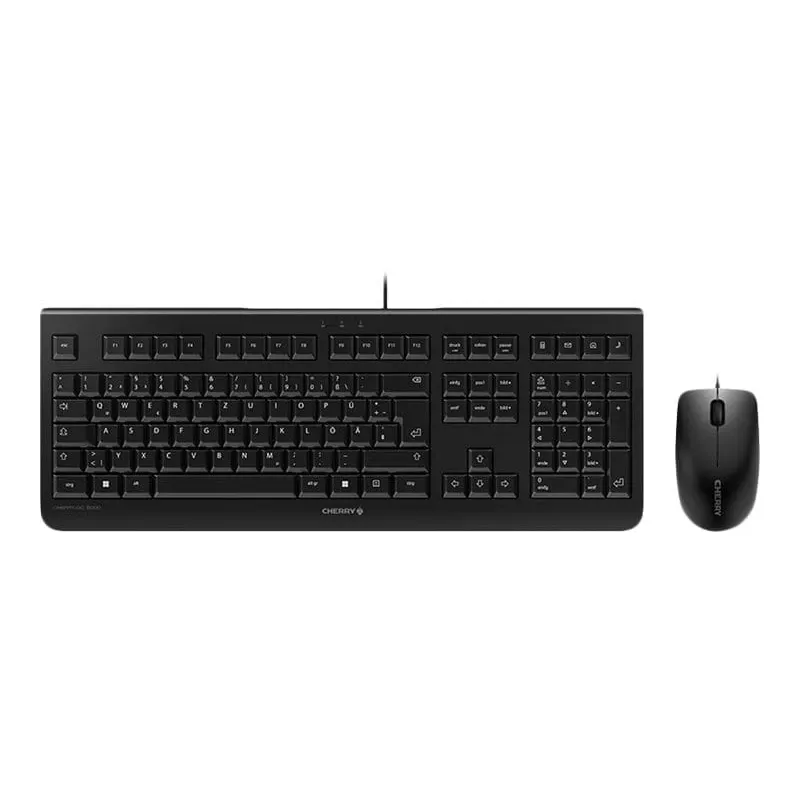 CHERRY DC 2000 klaviatūra su pele, USB, QWERTZ, vokiškas išdėstymas, juoda
