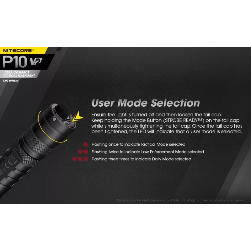 Nitecore P10 V2 žibintuvėlis, Precise serija, 1100 lm