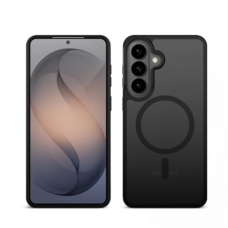 Crong Hybrid Matte Magnetic dėklas Samsung Galaxy S26+ — TPU + PC, juoda