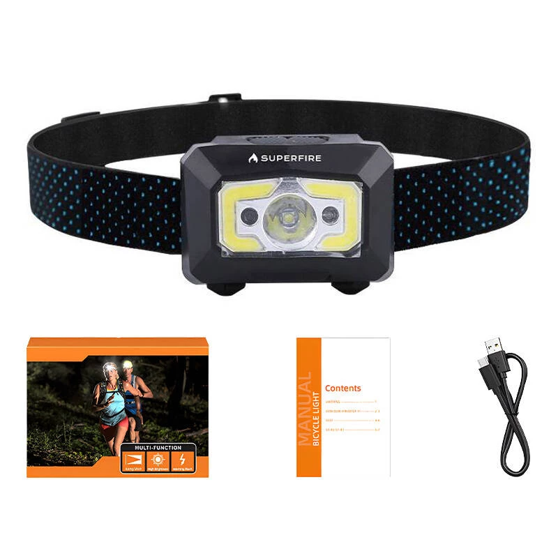 Superfire X30 priekinė lemputė, 340 lm, USB, 5 režimai, 130 m
