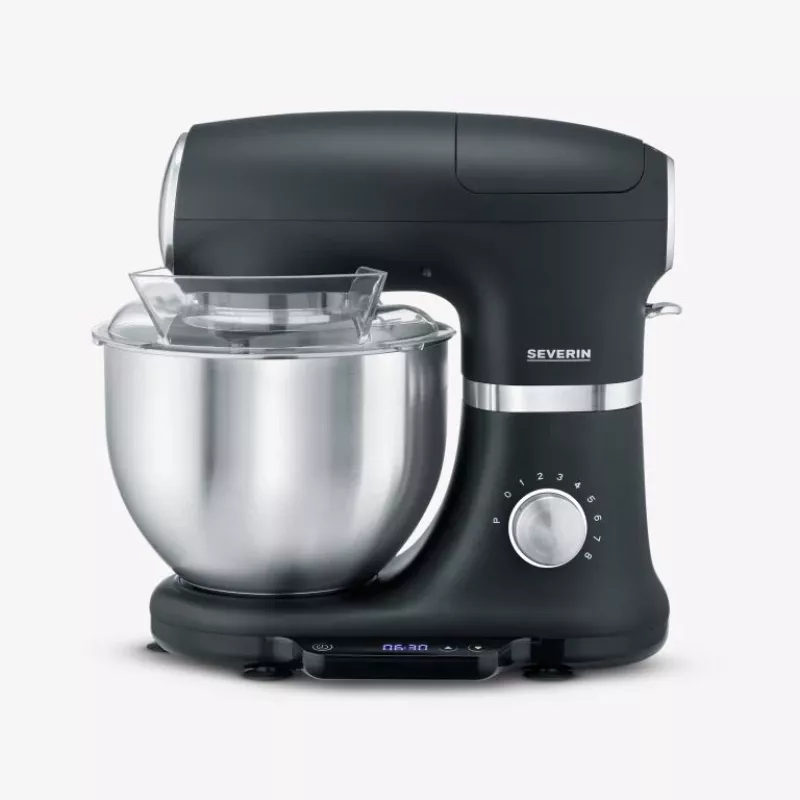 Virtuvinis kombainas Severin KM 3898, 1000 W, 5.5 L, juodas, šlifuotas plienas, sidabrinis